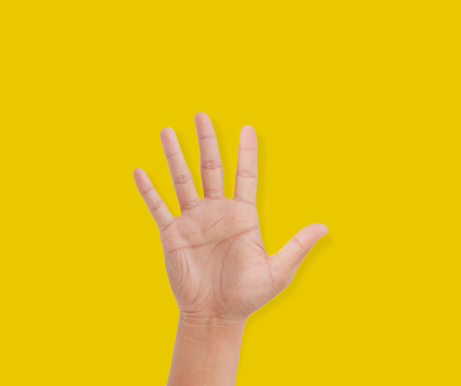 hand-palm-out-with-5-fingers-showing-on-yellow-background